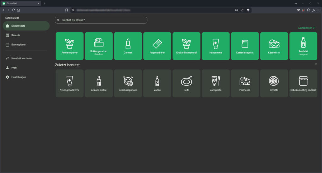KitchenOwl Einkaufsliste